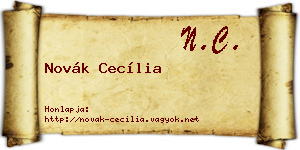 Novák Cecília névjegykártya